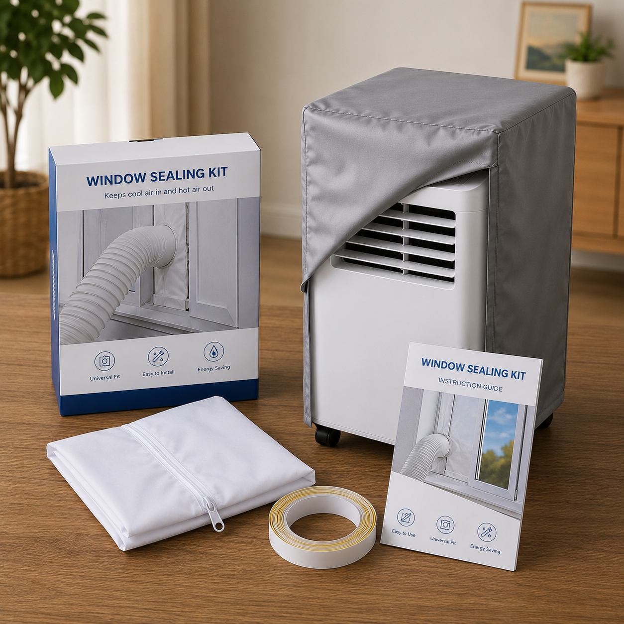 Combo CoolZone: Kit Sellado de Ventanas + Protector Anti Polvo